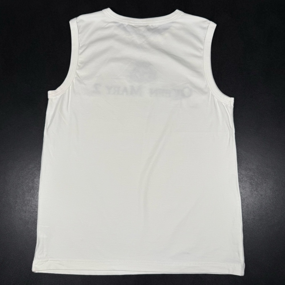 Vtg QUEEN MARY 2 Transatlantic Cruise Ship Sleeveless Embroidered T-Shirt - Picture 7 of 11